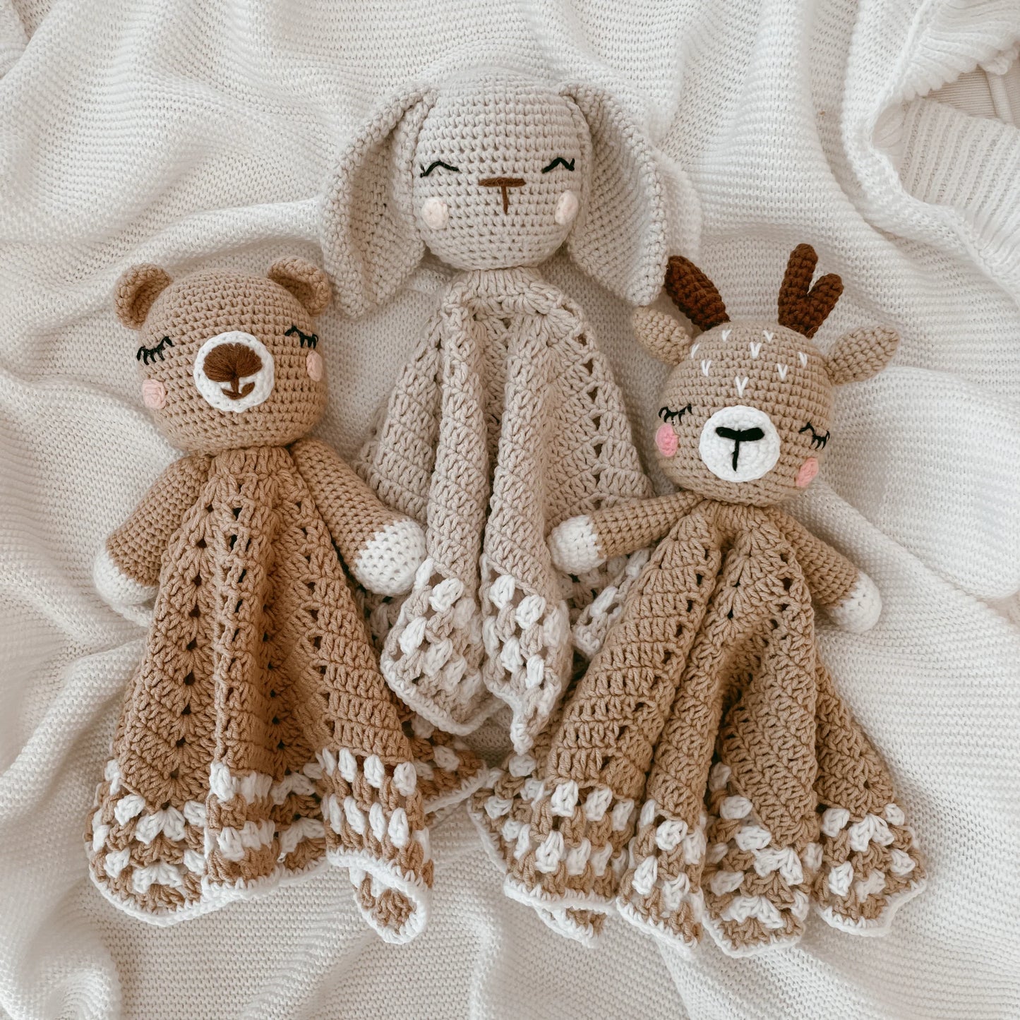 Heirloom Crochet Lovey Comforter- Hunny The Bunny