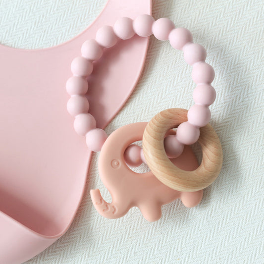 Baby Pink Elephant Silicone Teether