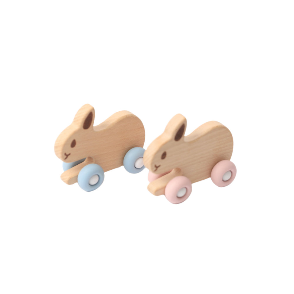 Baby Pink Bunny Beechwood & Silicone Toy