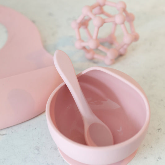 Baby Pink Silicone Dinner Set Gift Boxed